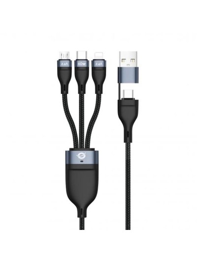 Cable usb 3in1 conceptronic 1.5m pd 3.0 100w 20v 5a 480mbps e - mark
