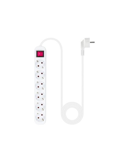 Regleta 6 tomas 1.4m nanocable con interruptor blanco 250v - proteccion