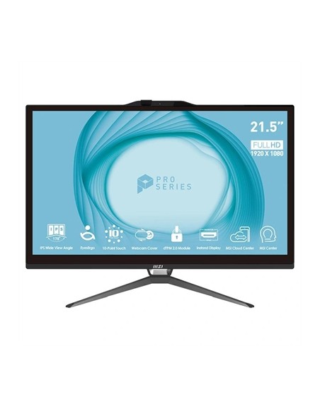 Ordenador all in one aio msi pro ap222t - 217eu g7400 4gb 128 w11p 22 pulgadas tactil
