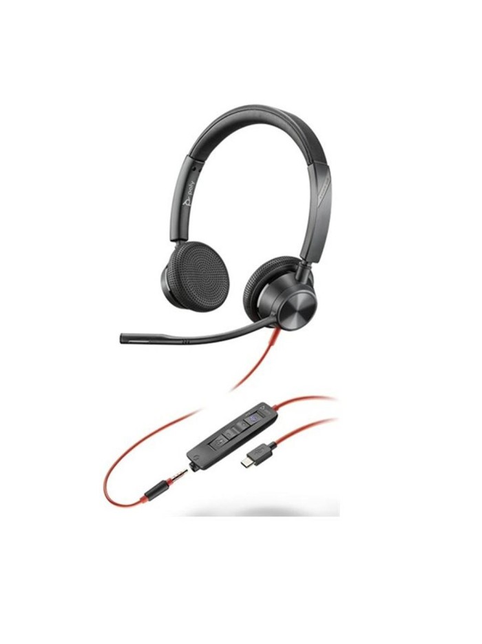 Auriculares poly estéreo blackwire 3325 con certificación microsoft teams usb - c + conector de 3 -5 mm + adaptador usb - c - a Auriculares poly estéreo blackwire 3325 con certificación microsoft teams usb - c + conector de 3 -5 mm + adaptador usb - c - a