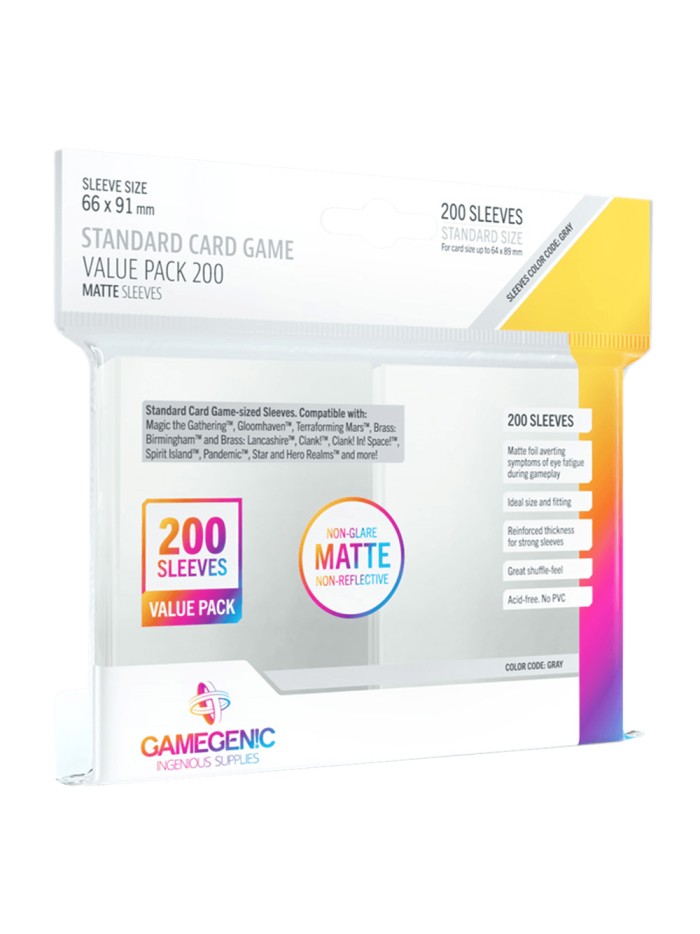 Fundas de cartas gamegenic matte standard card game value pack 200 unidades Fundas de cartas gamegenic matte standard card game value pack 200 unidades
