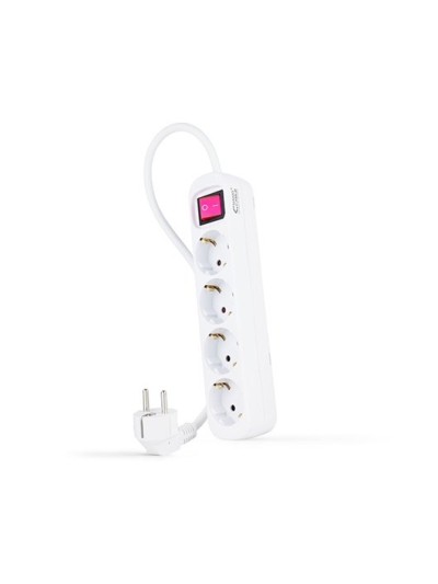 Regleta 4 tomas 1.4m con interruptor nanocable blanco 4 tomas - 250v - proteccion