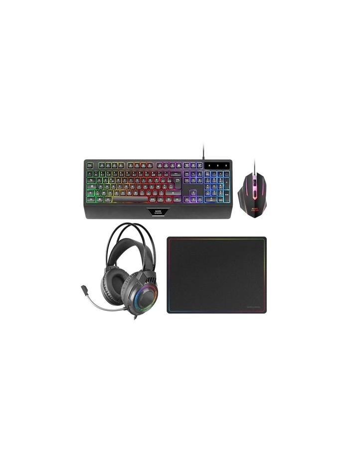 Kit mars gaming teclado + raton + alfombrilla + auricular Kit mars gaming teclado + raton + alfombrilla + auricular