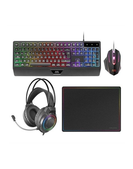 Kit mars gaming teclado + raton + alfombrilla + auricular