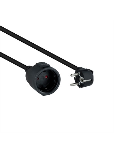 Cable de alimentacion schuko nanocable 2m - macho - hembra - negro