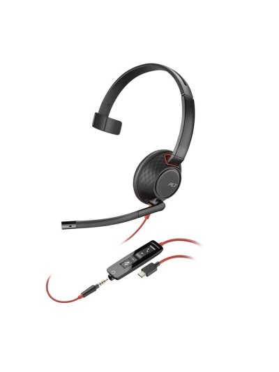 Auricular poly blackwire 5210 usb tipo c negro