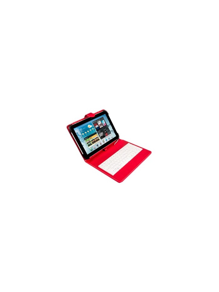 Funda universal silver ht para tablet 9 - 10.1 pulgadas + teclado con cable micro usb rojo - blanco Funda universal silver ht para tablet 9 - 10.1 pulgadas + teclado con cable micro usb rojo - blanco