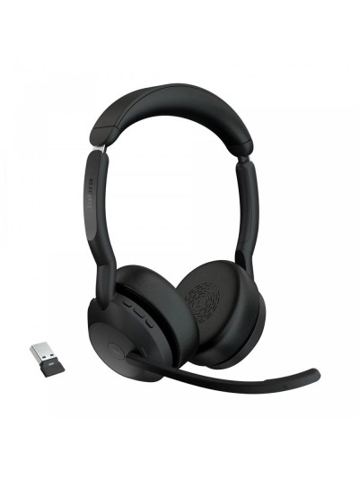 Auriculares jabra evolve2 55 ms stereo inalambrico negro