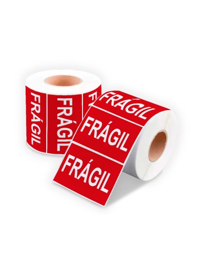 Etiqueta q-connect fragil 50x100 mm rollo de 200 unidades