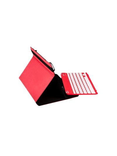 Funda universal gripcase silver ht para tablet 9 - 10 pulgadas + teclado bluetooth rojo