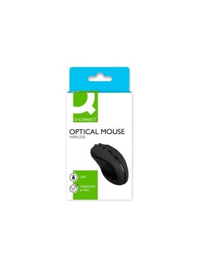 Raton q-connect optico inalambrico 1000 dpi receptor usb 2,4 ghz negro