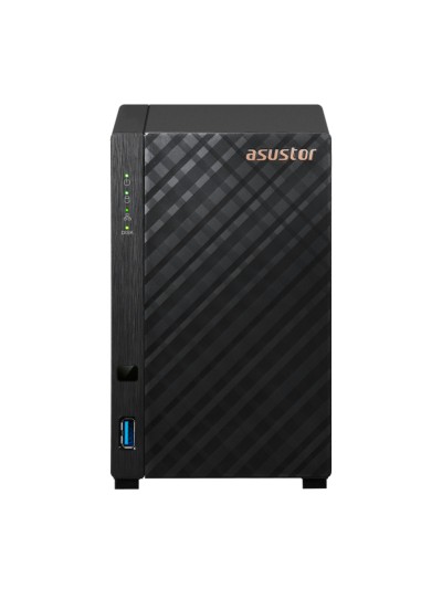 Servidor nas asustor tower 2 bay quad - core 1.7ghz 1gb 2.5gbe x1 usb3.2
