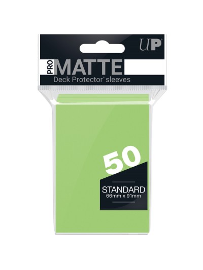 Fundas estándar ultra pro matte color lima para cartas paquete de 50