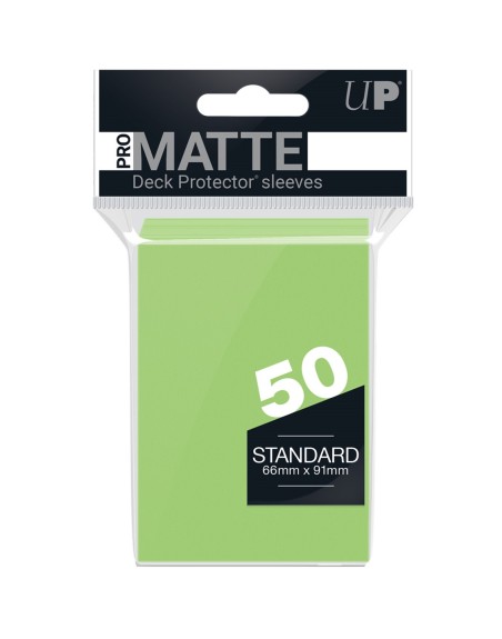 Fundas estándar ultra pro matte color lima para cartas paquete de 50