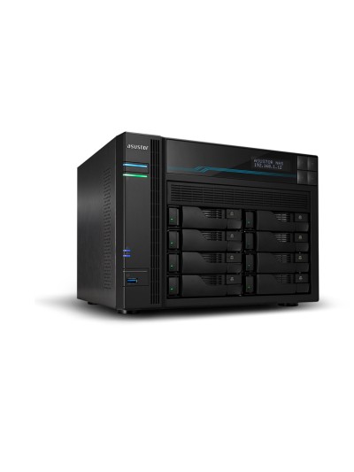 Servidor nas asustor tower 8 bay quad - core 8gb ddr4 10 gbe x 2 2.5 gbe x 2 usb 3.2
