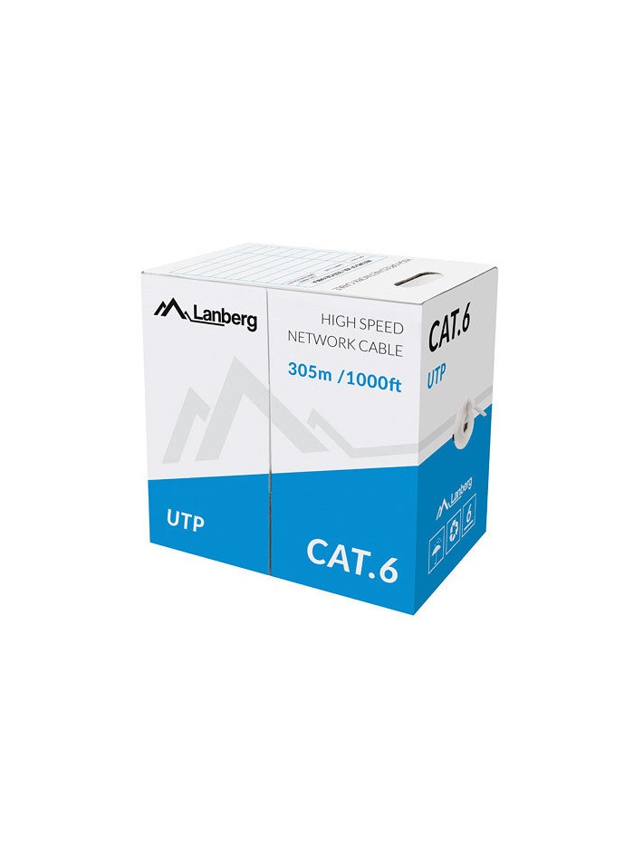 Bobina cat.6 lanberg utp 305m solid cu cpr + fluke passed gris Bobina cat.6 lanberg utp 305m solid cu cpr + fluke passed gris