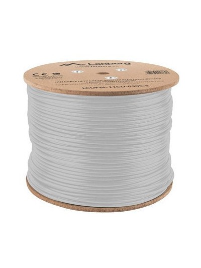 Bobina cat.6a lanberg ftp 305m rj45 solid cobre lszh cpr fluke teste awg24 gris