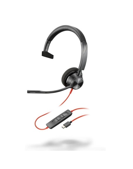Auriculares poly monoaurales blackwire 3310 usb - c + adaptador usb - c - a