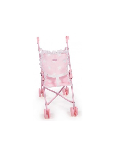 Silla pequeña de paseo para muñecas carlota color rosa 550x270x410 mm
