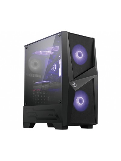 Caja ordenador gaming atx msi mag forge 100m rgb - 2x vent 120mm rgb - cristal templado - negro