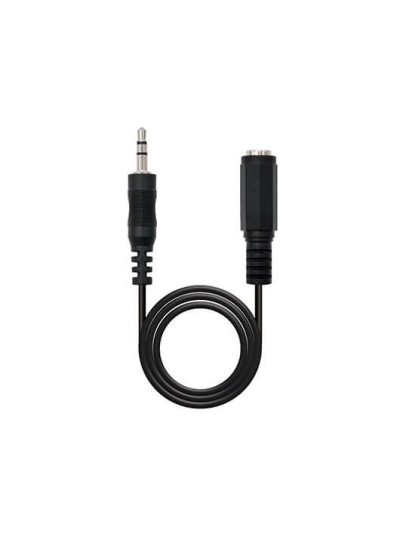 Cable audio jack - 3.5m a jack - 3.5h nanocable 3m - macho - hembra - negro