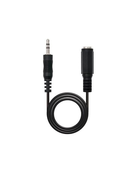 Cable audio jack - 3.5m a jack - 3.5h nanocable 3m - macho - hembra - negro