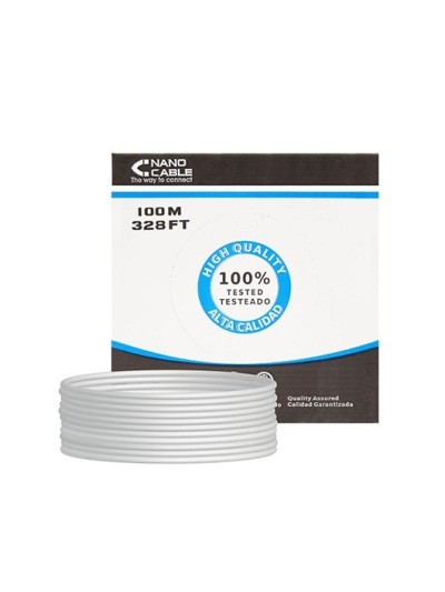Bobina cable red utp cat6 rj45 nanocable 100m rigido awg24