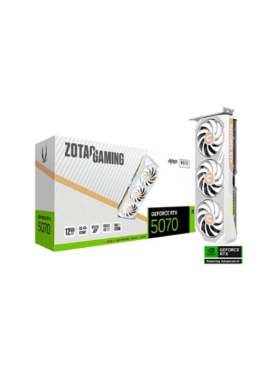 Tarjeta grafica zotac rtx 5070 amp 12gb gddr7 white