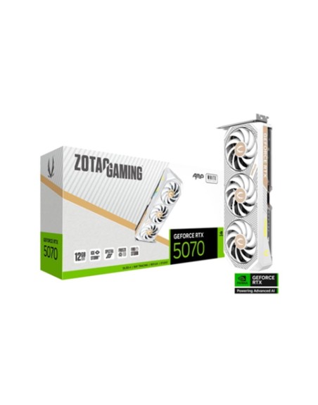 Tarjeta grafica zotac rtx 5070 amp 12gb gddr7 white