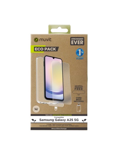 Funda muvit para samsung galaxy a25 5g + protector de pantalla vidrio templado plano
