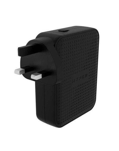 Cargador de pared ingles hyper 3 x usb tipo c 1 x usb tipo a negro