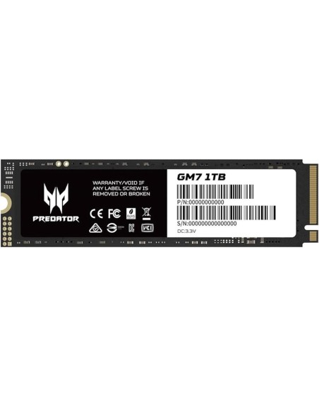 Disco duro interno ssd acer predator gm7 1tb m.2 pcie