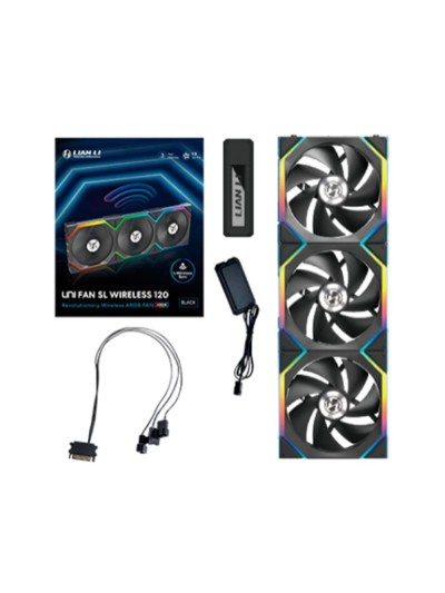 Ventilador caja lian li uni fan sl inalambrico 120mm negro pack 3 unidades