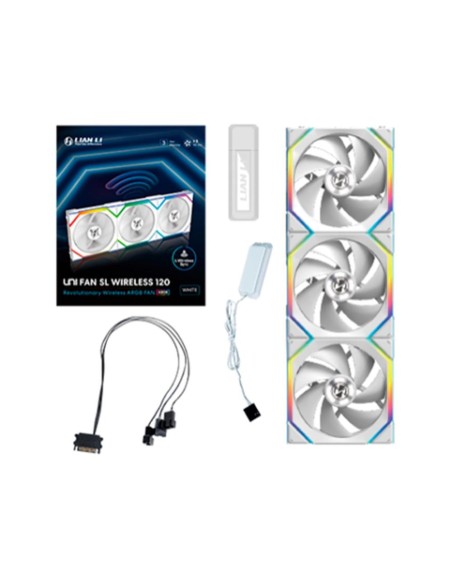 Ventilador caja lian li unifan sl wireless argb 3 x 120mm white