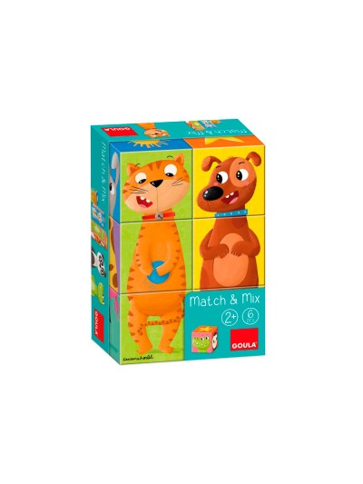 Puzle goula cubos de carton apilables match&mix 6 piezas