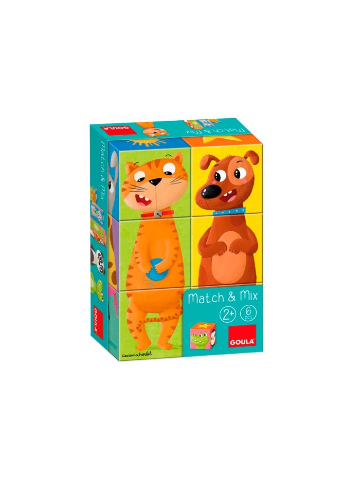 Puzle goula cubos de carton apilables match&mix 6 piezas Puzle goula cubos de carton apilables match&mix 6 piezas