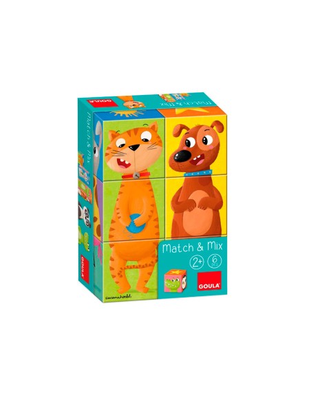 Puzle goula cubos de carton apilables match&mix 6 piezas