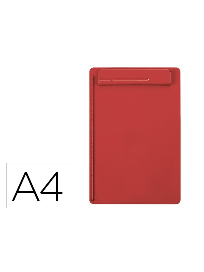 Portanotas maul go din a4 plastico reciclado con pinza color rojo Portanotas maul go din a4 plastico reciclado con pinza color rojo