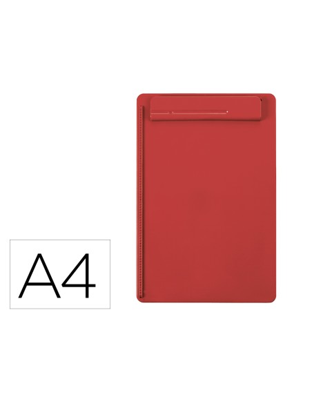 Portanotas maul go din a4 plastico reciclado con pinza color rojo