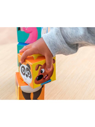 Puzle goula cubos de carton apilables match&mix 6 piezas
