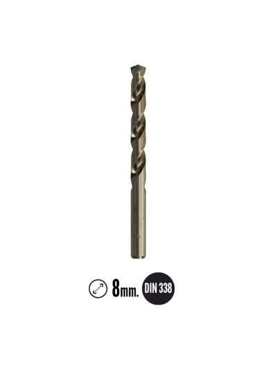 Broca Cobalto Hss Cilindrica 8,00 mm. Blister 1 Unidad.