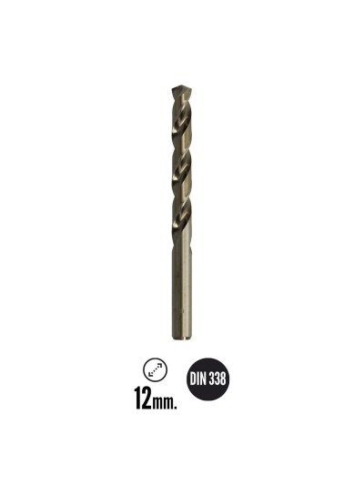Broca Cobalto Hss Cilindrica 12,00 mm. Blister 1 Unidad.