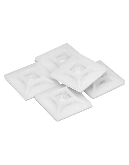 Base Adhesiva Para Bridas 28x28 mm. Blanca Bolsa 100 Unidades