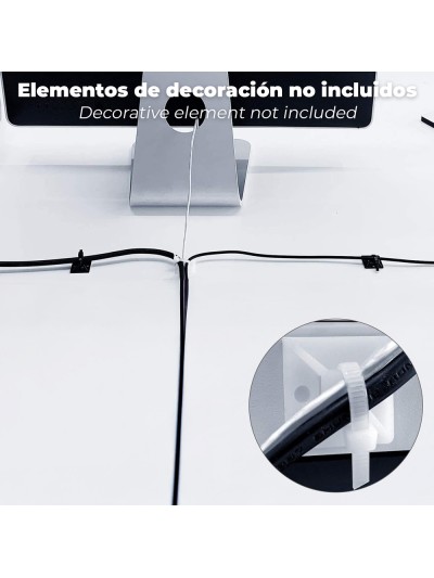 Base Adhesiva Para Bridas 28x28 mm. Blanca Bolsa 100 Unidades