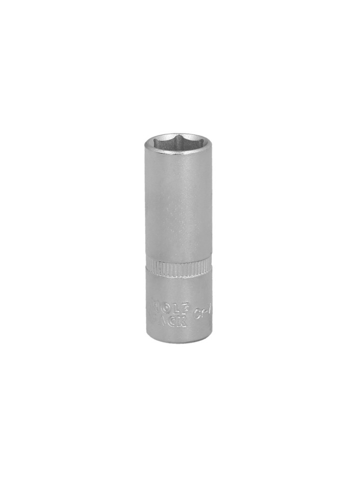 Llave Vaso 1/4" Hexagonal Larga 12 mm. Perfil de 6 caras. Acero Cromo Vanadio, Aristas Redondas