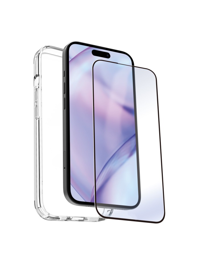 Carcasa myway para apple iphone 15 transparente + protector pantalla cristal templado Carcasa myway para apple iphone 15 transparente + protector pantalla cristal templado