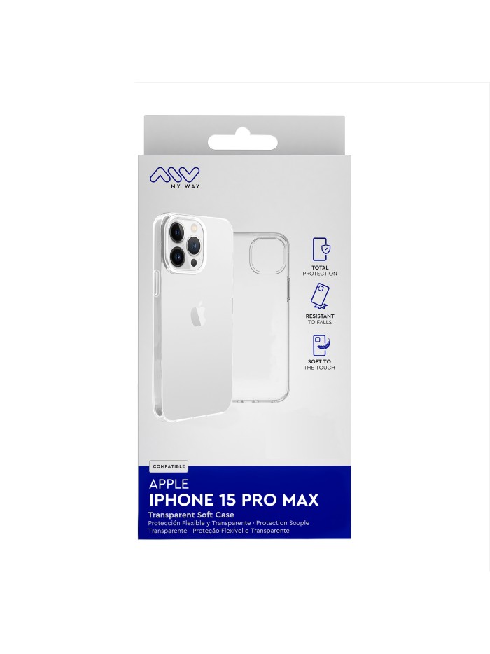 Carcasa myway para apple iphone 15 pro max transparente Carcasa myway para apple iphone 15 pro max transparente