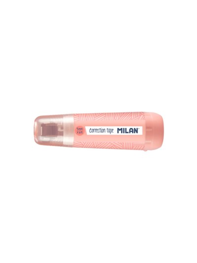 Cinta correctora milan 5 mm x 6 m coleccion 430 since 1918 rosa blister de 1 unidad + 1 recambio