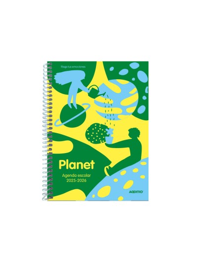 Agenda espiral additio escolar planet din a5 semana vista 128 paginas tapa polipropileno 150x210 mm