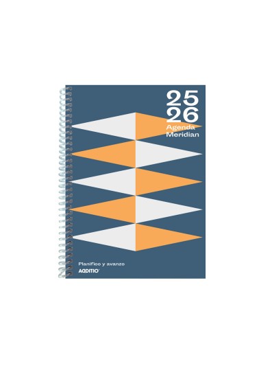 Agenda espiral additio del estudiante meridian din a5 semana vista 144 paginas tapa polipropileno 150x210 mm